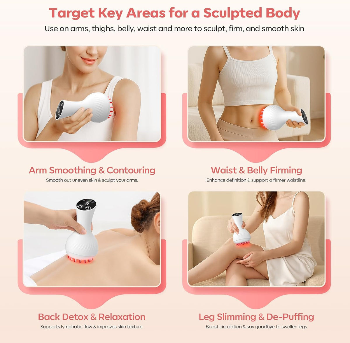 Professional Body Sculpting & Lymphatic Drainage Massage Tool - Heated Vibration Device for Smooth Skin & Deep Relaxation