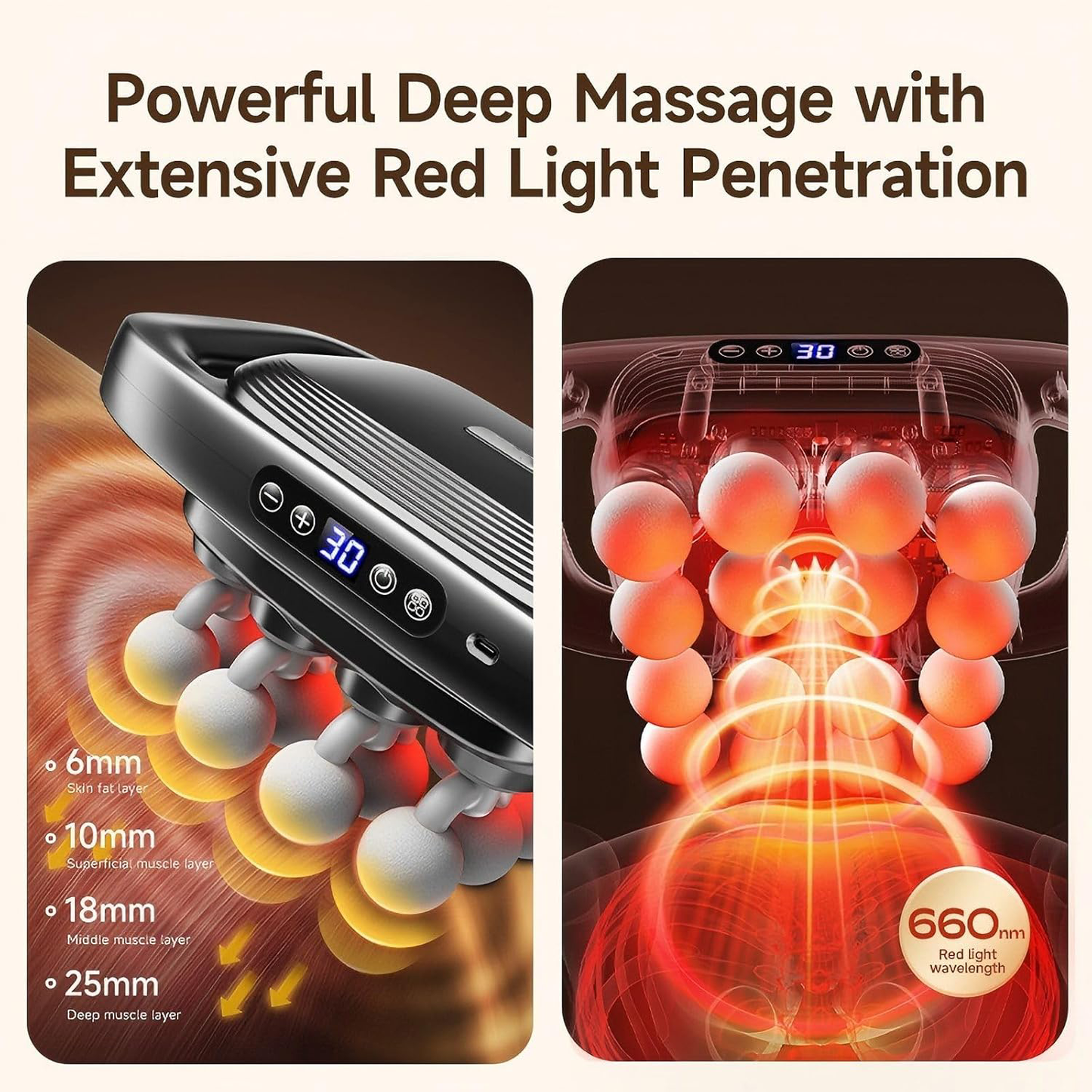 16-Head Deep Tissue Massage Gun (30 Speeds)